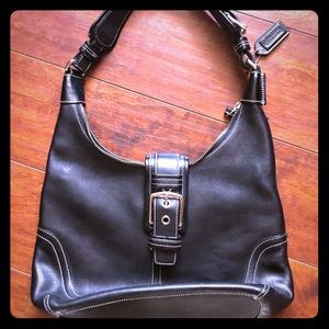 Black leather coach purse. Authentic.